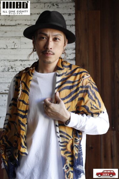 画像2: 「ILL180°」PRINT STOLE （TIGER） イルワンエイティ プリント タイガー ストール ILL251-54T [ブラック・イエロー]