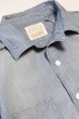 画像2: [2025年限定]「FULLCOUNT」20s Short Chambray Shirt "Aging" フルカウント 1920年代 ショート シャンブレーシャツ ヴィンテージ加工 4091HW [フェードインディゴ] (2)