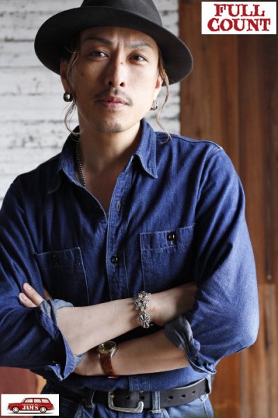画像3: 「FULLCOUNT」 Denim Work Shirt 8oz フルカウント デニム ワークシャツ 4890-19 [インディゴ]