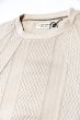 画像2: 「ILL180°」CABLE CREW-NECK Tee イルワンエイティ ケーブルクルーネック Tシャツ ILL251-16 [アイボリー] (2)