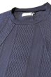 画像2: 「ILL180°」CABLE CREW-NECK Tee イルワンエイティ ケーブルクルーネック Tシャツ ILL251-16 [ネイビー] (2)