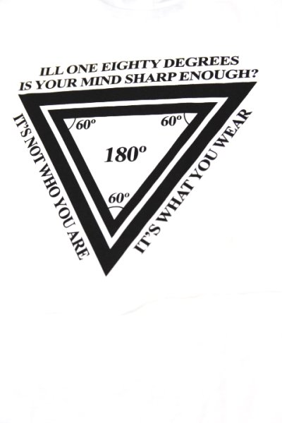 画像1: 「ILL180°」"TRIANGLE" Tee イルワンエイティ トライアングル プリント 半袖 Tシャツ ILL251-36 [ホワイト]