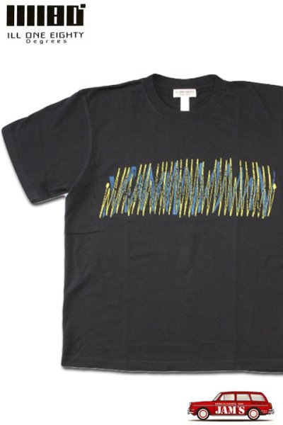 画像1: 「ILL180°」"BEAT" Tee イルワンエイティ ビート 心電図 プリント 半袖 Tシャツ ILL251-37 [ブラック] (1)