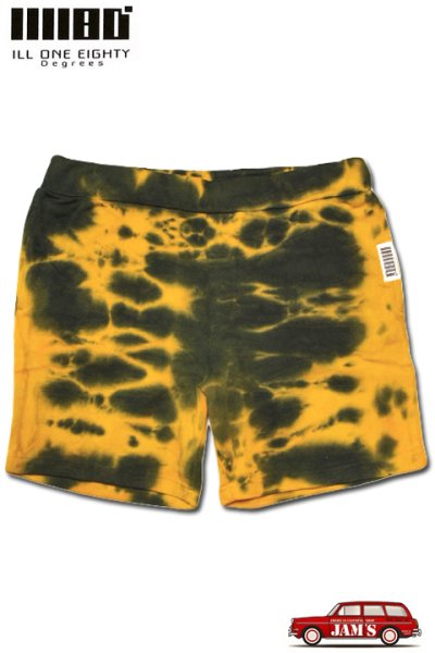 画像1: 「ILL180°」×「D.Y.E.」TIE DYE SWEAT SHORTS イルワンエイティ コラボ タイダイ スウェット ショーツ ILL251-46D [イエロー/ブラック] (1)