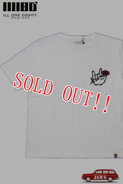 画像1: 「ILL180°」"I LOVE YOU" Tee イルワンエイティ アイラブユー ハンドサイン プリント 半袖 Tシャツ ILL251-32 [ホワイト] (1)