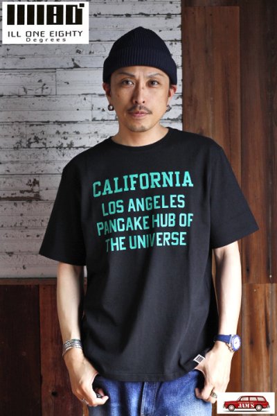 画像3: 「ILL180°」"CALIFORNIA" Tee イルワンエイティ カリフォルニア パンケーキ プリント 半袖 Tシャツ ILL251-33 [ブラック]