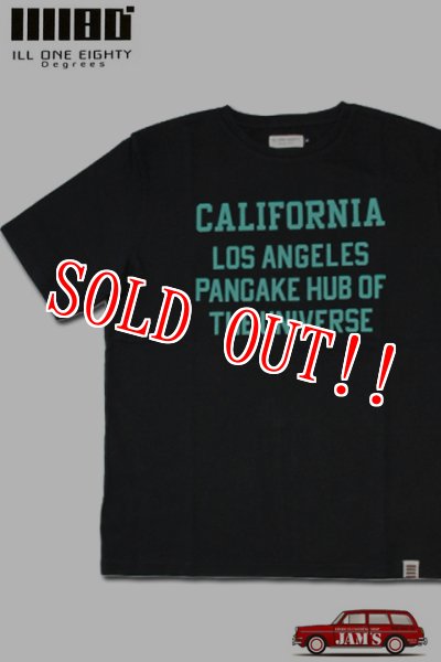 画像1: 「ILL180°」"CALIFORNIA" Tee イルワンエイティ カリフォルニア パンケーキ プリント 半袖 Tシャツ ILL251-33 [ブラック] (1)