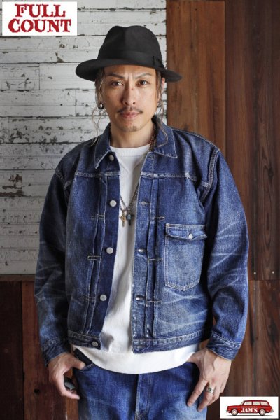 画像1: 「FULLCOUNT」”More Than Just Fear” TYPE 1st DENIM JACKET 13.7oz フルカウント モアゼンジャストフィア タイプ ファースト デニムジャケット [ヴィンテージウォッシュ]
