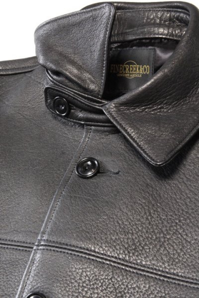 画像1: 「FINE CREEK ＆Co.」30's Leather Car Coat ”Arcadia Deer” ファインクリーク・アンド・コー 1930年代 レザーカーコート ディアスキン ACCO005 [ブラック]