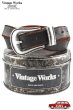 画像1: [JAMS店頭先行販売]「Vintage Works」ヴィンテージワークス ウエスタン レザーベルト DH5738 [茶芯] (1)