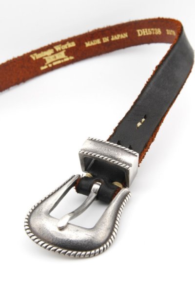 画像1: [JAMS店頭先行販売]「Vintage Works」ヴィンテージワークス ウエスタン レザーベルト DH5738 [茶芯]