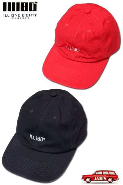画像1: 「ILL180°」COTTON CAP イルワンエイティ 刺繍ロゴキャップ ILL251-57BC [レッド・ブラック]