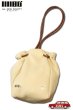 画像1: 「ILL180°」DEER SKIN DRAWSTRING BAG イルワンエイティ ディアスキン ドローストリング バッグ 巾着 ILL252-42D [ナチュラル] (1)