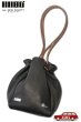 画像1: 「ILL180°」DEER SKIN DRAWSTRING BAG イルワンエイティ ディアスキン ドローストリング バッグ 巾着 ILL252-42D [ブラック] (1)
