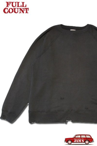 画像3: [2025年限定]「FULLCOUNT」Fading Raglan Sleeve Sweatshirt フルカウント フェーディング ラグランスリーブ スウェット ダメージ加工 3769 [ブラック]