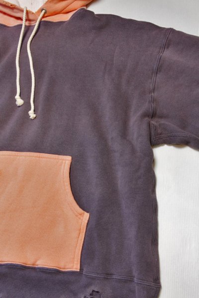 画像2: [2025年限定]「FULLCOUNT」Fading Double Sweat Hoodie フルカウント フェーディング ダブルフェイス スウェットフーディー ダメージ加工 3770 [エッグ/ピンク]