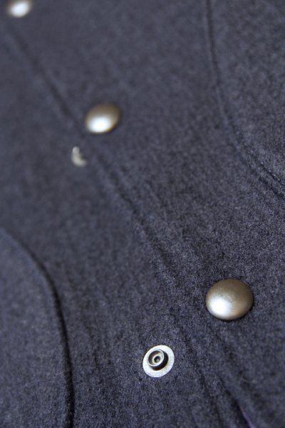 画像7: 「Jackman」Crater Melton Award Jacket ジャックマン クレーター ウールメルトン アワードジャケット 袖レザー スタジャン JM8595「ダークネイビー」 (7)