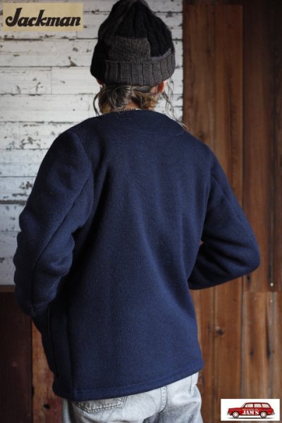 画像9: 「Jackman」Wool Collarless Jacket ジャックマン ウール カラーレス ジャケット JM8587 [ダークネイビー] (9)