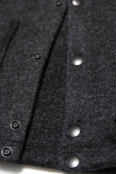 画像2: 「Jackman」Wool Collarless Jacket ジャックマン ウール カラーレス ジャケット JM8587 [ヘザーブラック]
