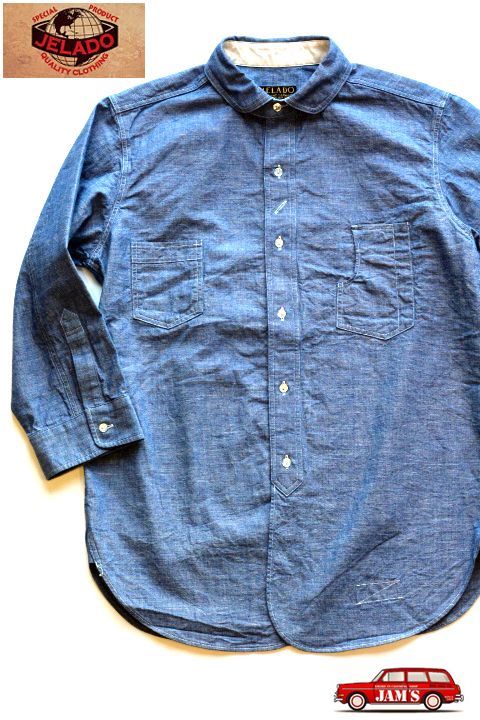 JELADO」 LOWER SHIRTS ジェラード ローワーシャツ 7分袖 シャンブレー