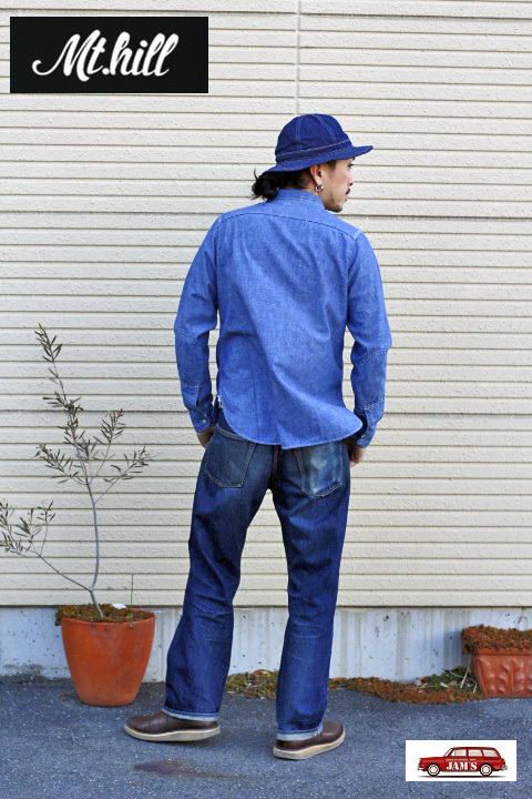 Mt.hill」 Double Elbow Indigo Chambray Work shirts マウントヒル