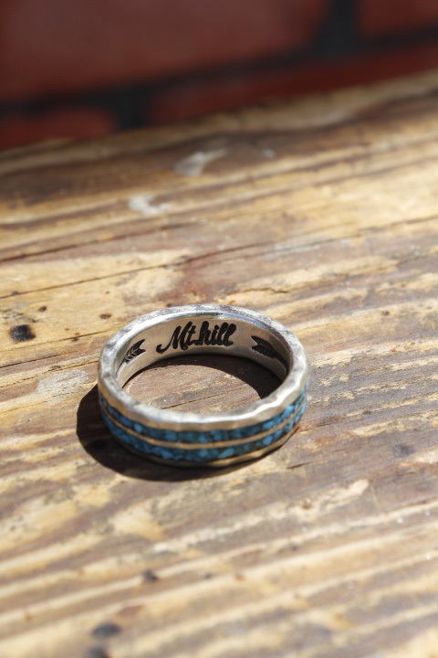 Mt.hill Turquoise Chip Inlay Ring Narrow