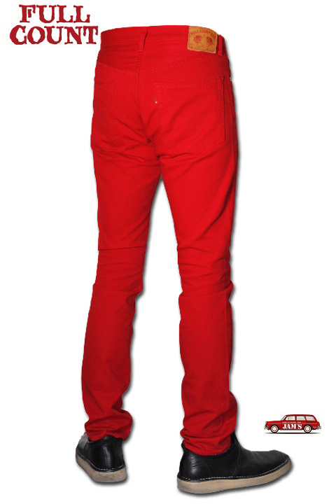 FULLCOUNT」＃1110 STYLE RED COLOR JEANS フルカウント テーパードスリム カツラギ カラージーンズ [レッド]