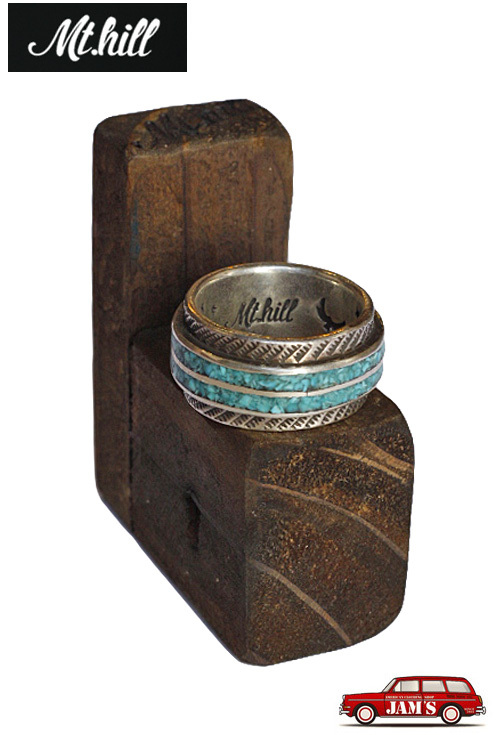 Mt.hill」Turquoise Chip Inlay Ring Wide マウントヒル ターコイズ