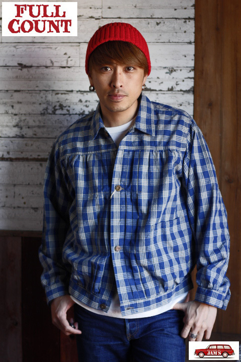 FULLCOUNT」INDIGO PALAKA CHECK WORK JACKET フルカウント インディゴ