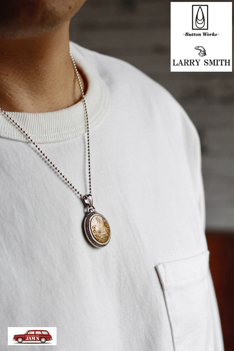 Button Works」×「Larry Smith」Vintage Button Necklace ボタンワークス × ラリースミス  ヴィンテージボタン 懐中時計 シルバーネックレス [CONES BOSS]