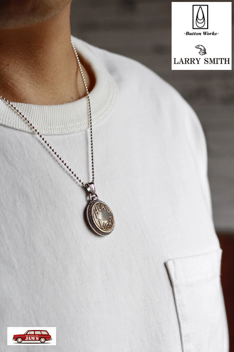 「Button Works」×「Larry Smith」Vintage Button Necklace ボタンワークス × ラリースミス  ヴィンテージボタン 懐中時計 シルバーネックレス [HEAD LIGHT]