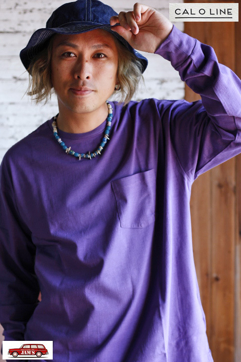 CAL O LINE」SOLID COLOR L/S T-SHIRTS キャルオーライン ソリッド