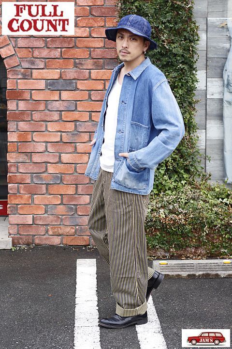 FULLCOUNT」Brown Hickory Cinch Back Work Pants フルカウント