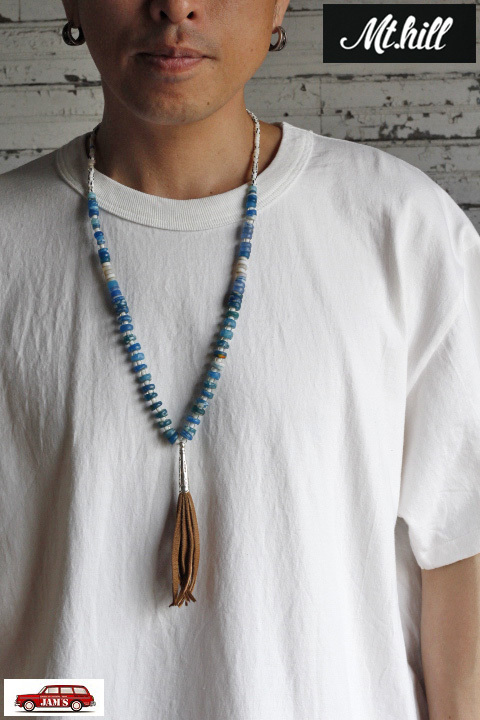 Mt.hill」Bohemian Antique Beads Necklace マウントヒル ボヘミアンアンティークビーズネックレス ロング  [ブルーグリーン]