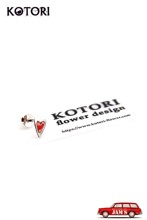 KOTORI」Red Rose Heart Pierce コトリ 赤い薔薇のハートピアス