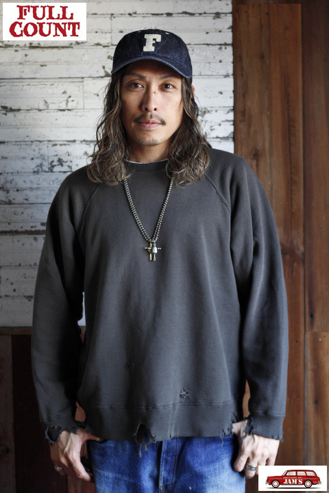 ヴィンテージ！【L】フルカウント スウェット インクブラック FULLCOUNT 3764 Tribal Pattern Sweatshirts フルカウント